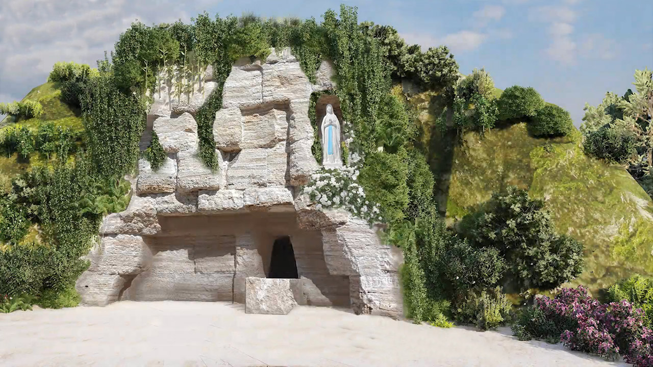 La realizzazione della Grotta di Lourdes